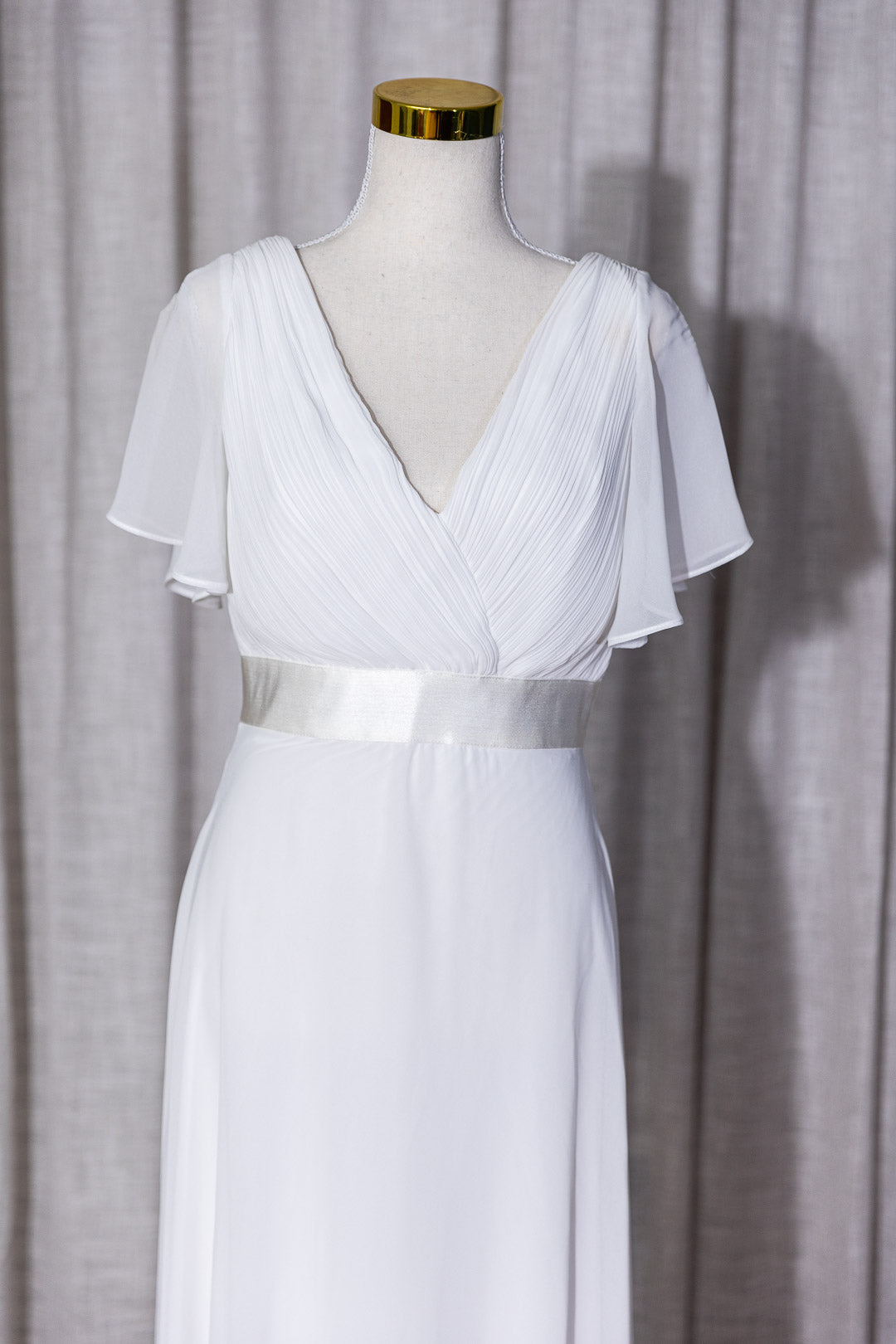 Florence - Pleated Bodice White Wedding Dress