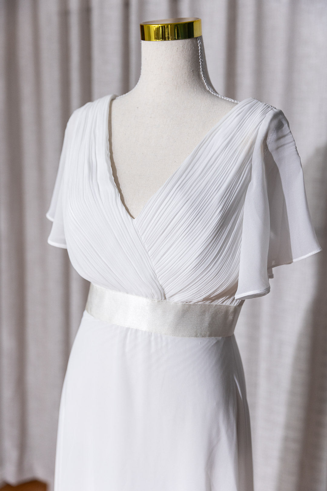 Florence - Pleated Bodice White Wedding Dress