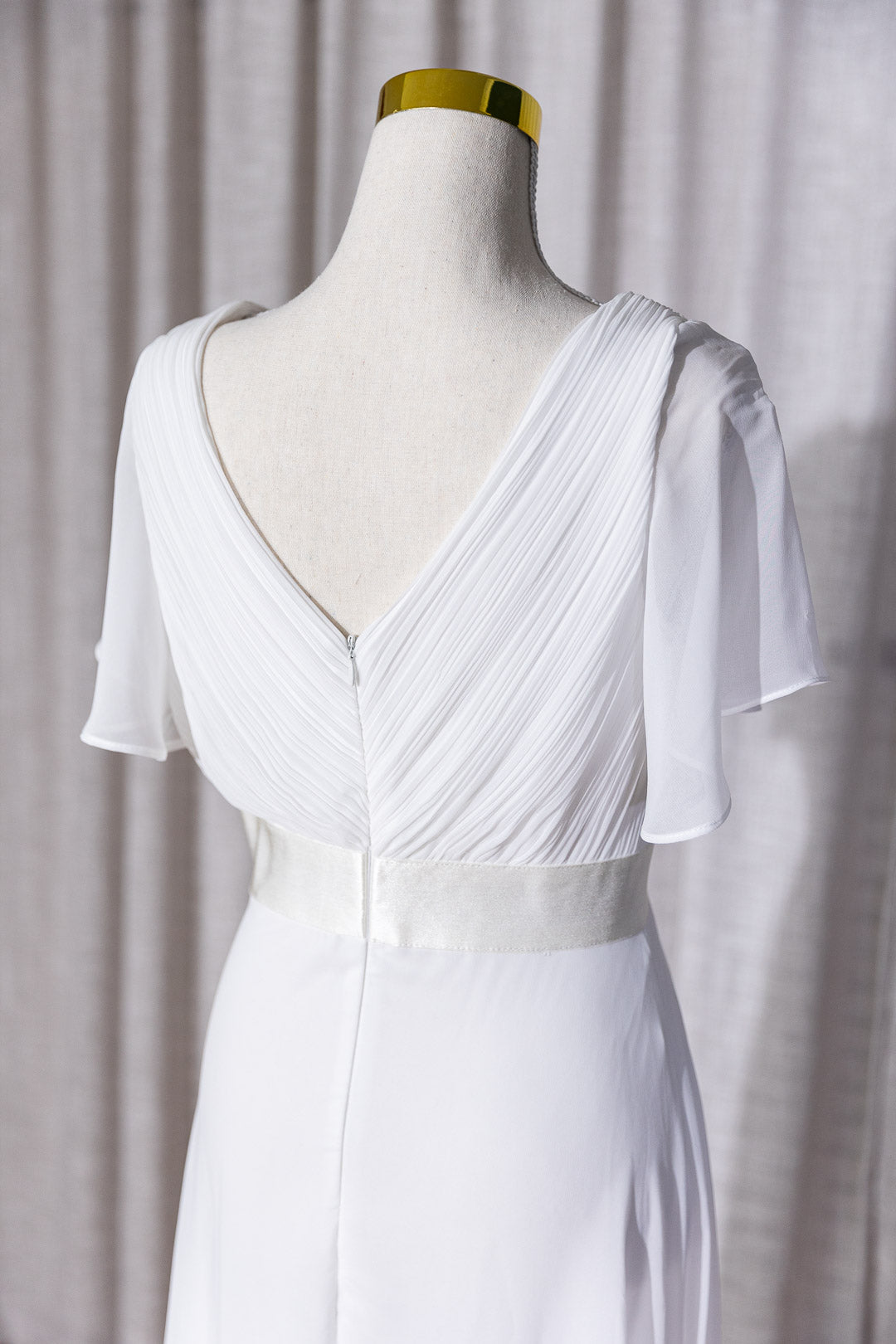 Florence - Pleated Bodice White Wedding Dress