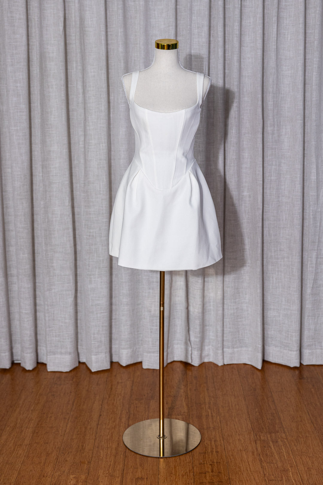 Jani - Ivory V-Waist Mini Dress