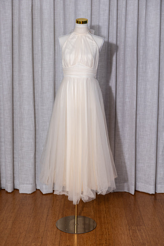 Heather - Cream/Beige Tulle Soft Dress