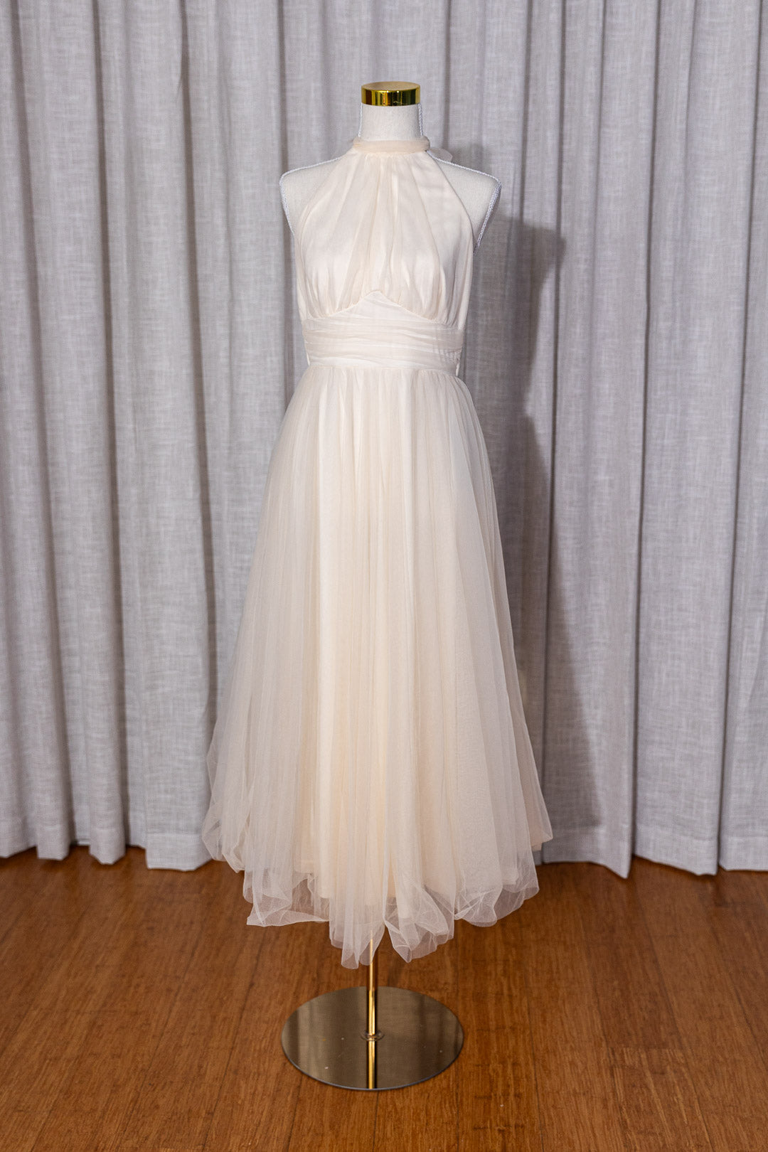 Heather - Cream/Beige Tulle Soft Dress